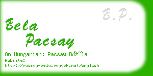 bela pacsay business card